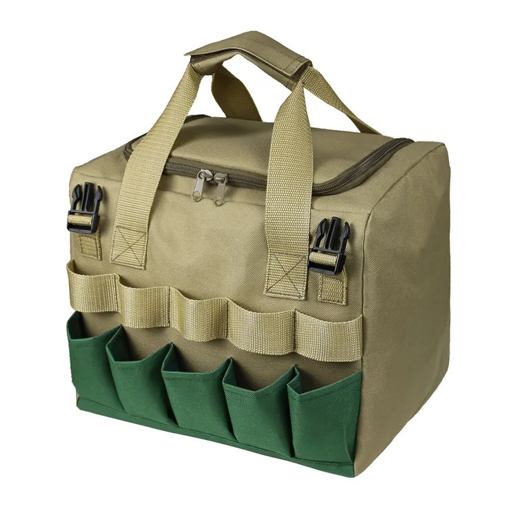 Mydays Outdoor Lightweight Multifunction Portable Set Organizer Folding Garden Tool Bag Stool with Zippered Detachable Tote