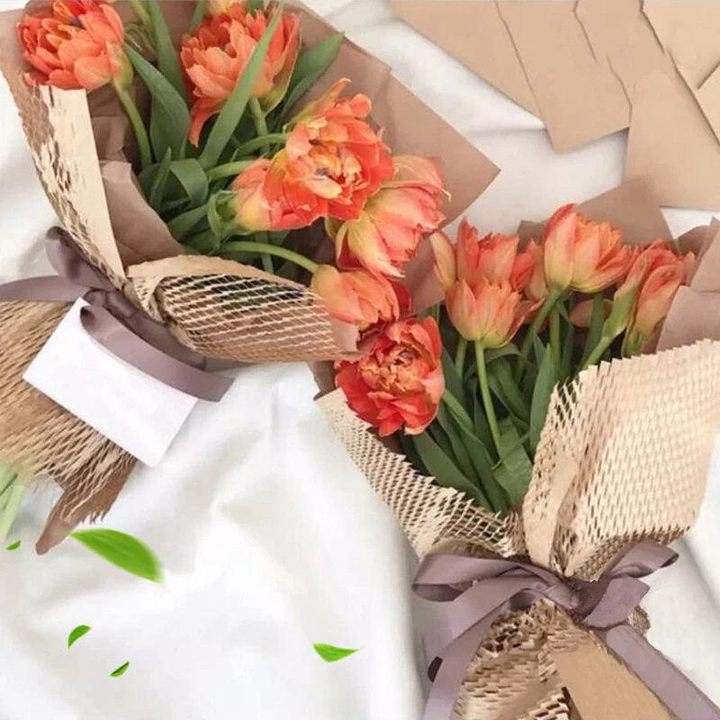 
Creative Custom DIY Wrapping Gift Paper Logo Honeycomb Stretched Flower Wrapping Packaging Paper 