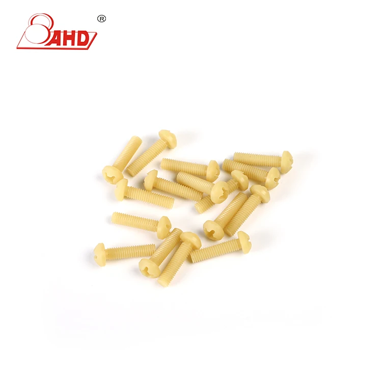 OEM CNC Machining PEEK Round head cross screw Plastic Processing Machine Parts