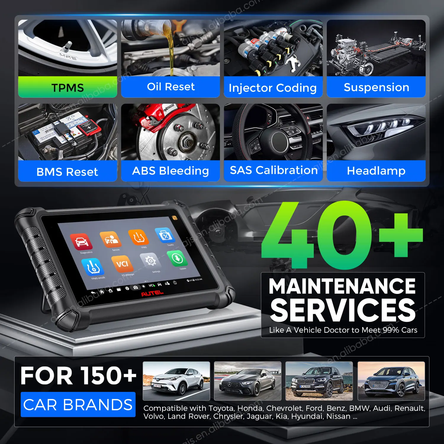 [US VERSION] Autel MaxiCheck MX900 TS Vehicle Diagnostic MX 900 Auto TPMS Sensor Tire Gauge Altar MX808 obd2 scanner Tools