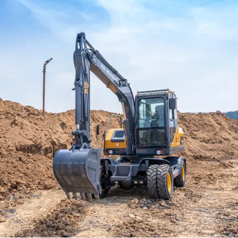 China top brand Hengwang wheel excavator manufacturer HWL-80 9 ton 8ton hydraulic mini wheel excavator with bucket lo price