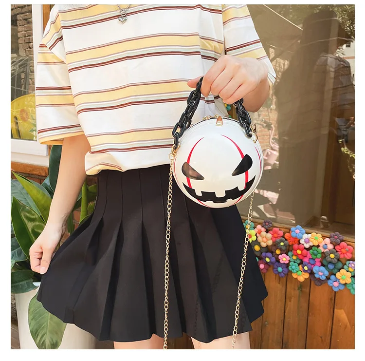 Wholesale Two Size Basketball Pumpkin Kids Crossbody Coin Halloween Purse