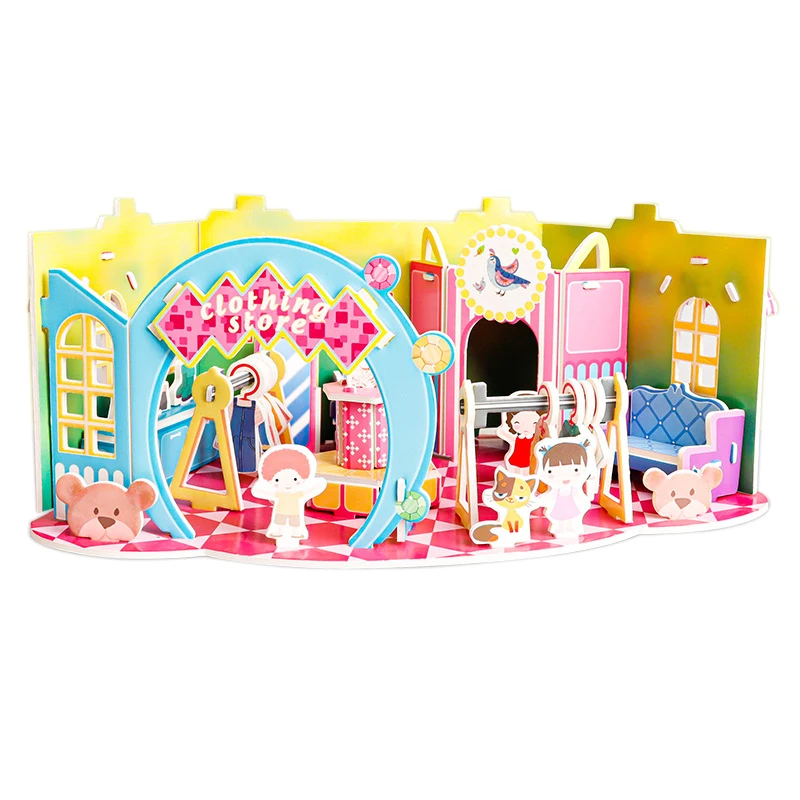 New Arrival Puzzle Toy Christmas Tree House Model 3D Paper Puzzle Educational Toys For Kids