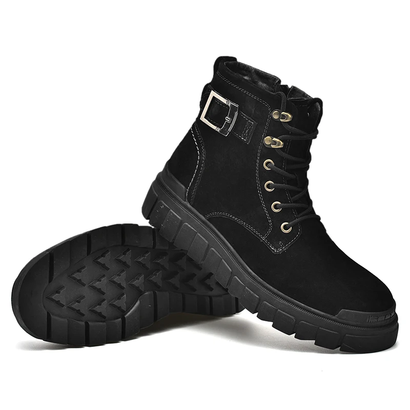 Cheap wholesale price brown leather no lace work boots slip on safety boots with side elastic