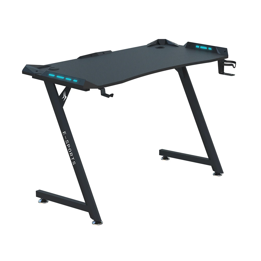Beisijie Office Table Gamer PC Large Table for Gaming Desk With Handle Rack E-sports RGB Z Frame RGB Gaming Table
