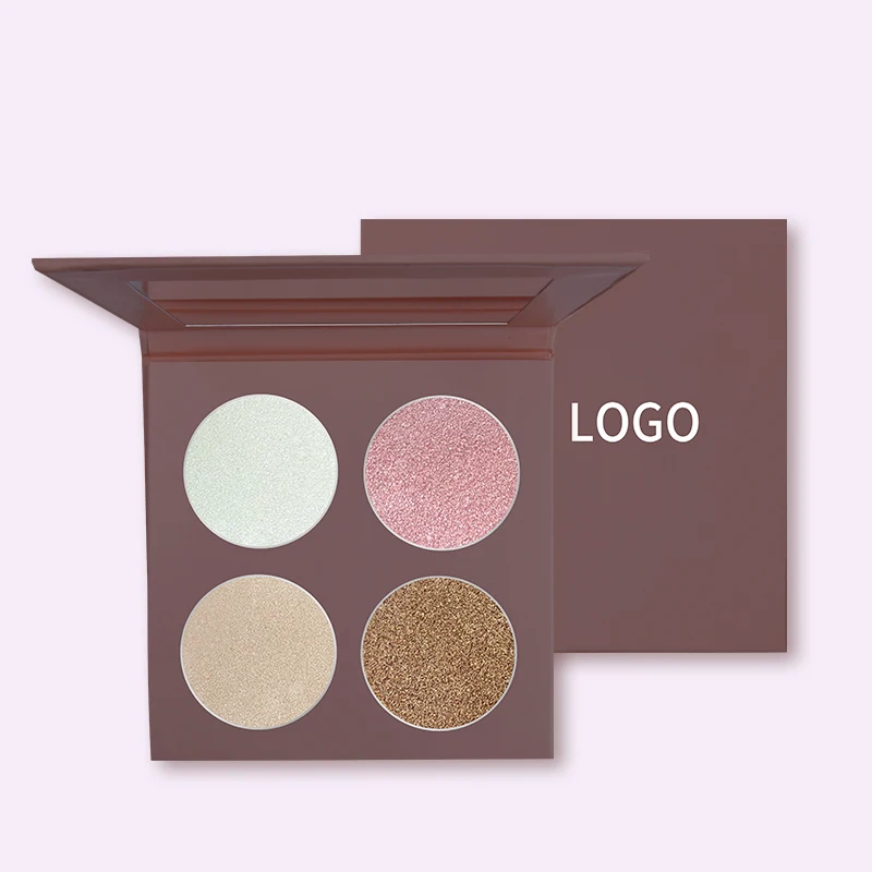 
private label 4 Colors Pressed Powder highlighter Eye Shadow contour palette highlighter palette 