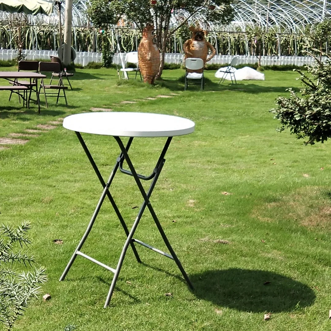 Cheap Outdoor Party bar  Folding Plastic White Round Cocktail Table