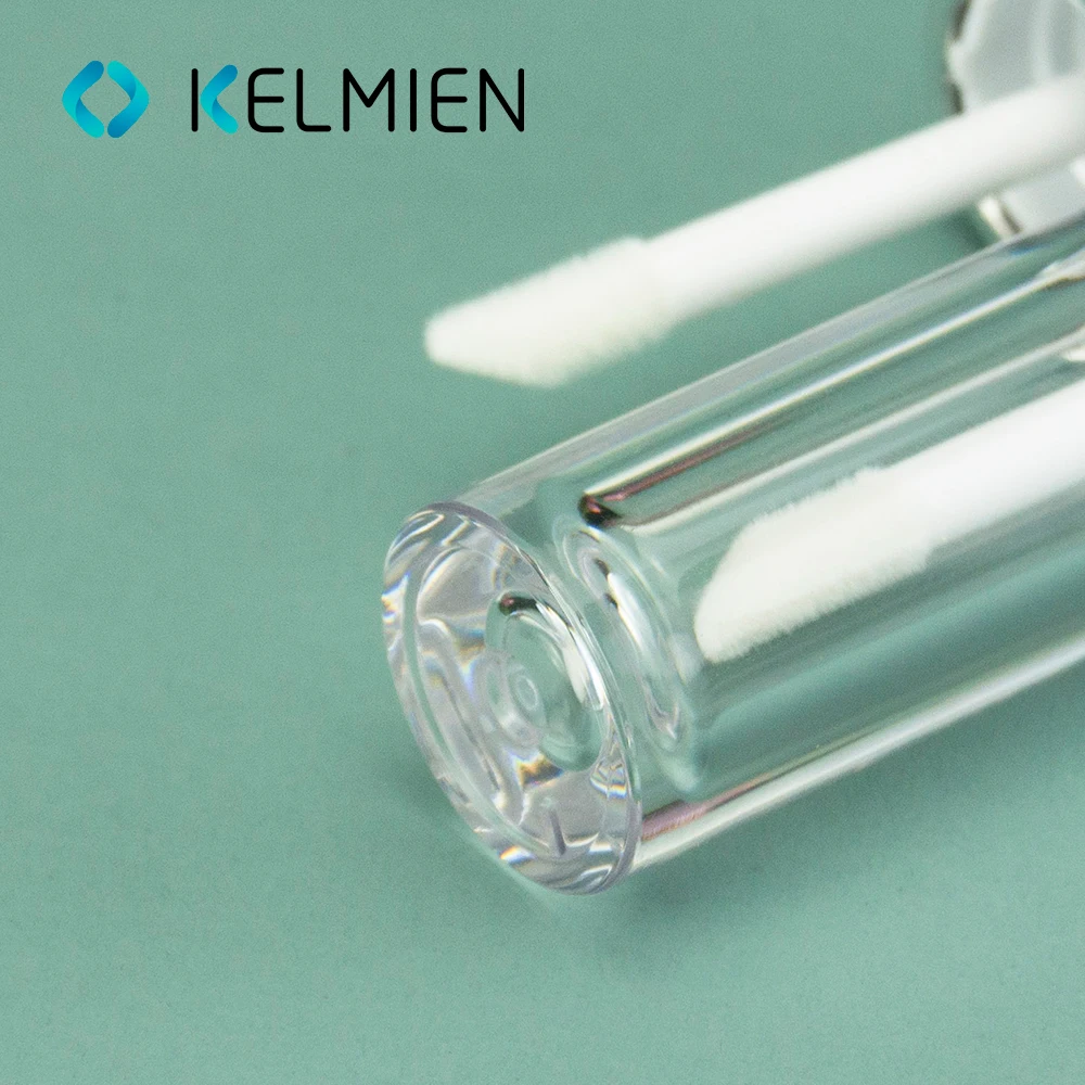 Double-end lip gloss tube container transparent plastic liquid lipstick tube and Injection bottle with brush cosmetic packaging