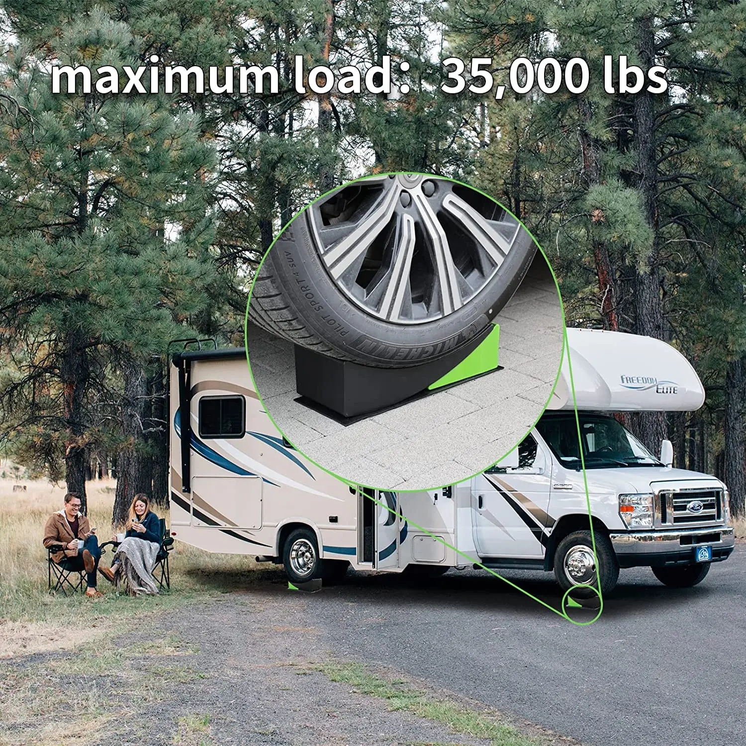 2 Packs RV Leveling Blocks Camper Leveler for Dual Axle Tandem Wheel Travel Trailer Motorhome
