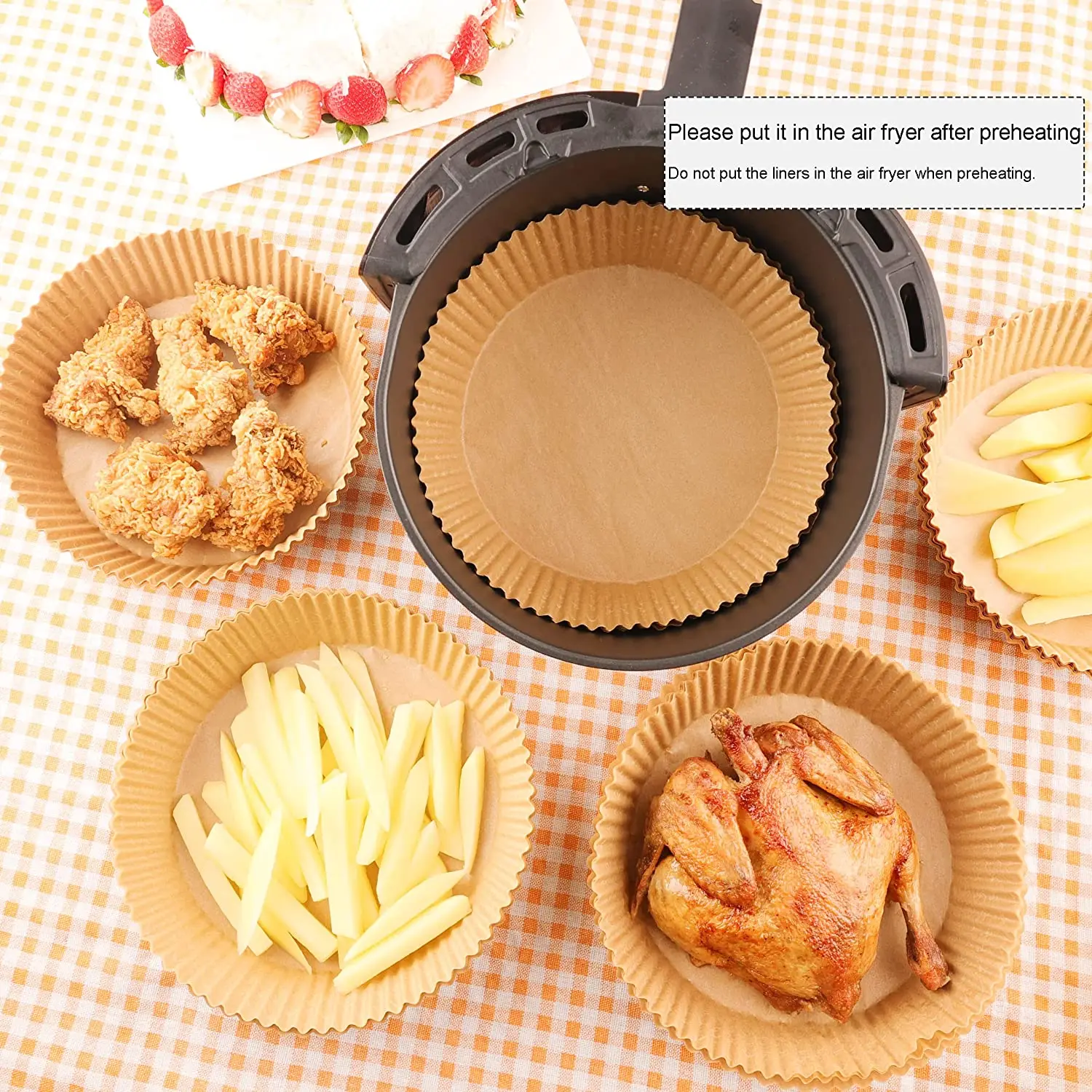 High Quality Air Fryer Liners High Temperature Resistant Non Porous Disposable Air Fryer Paper