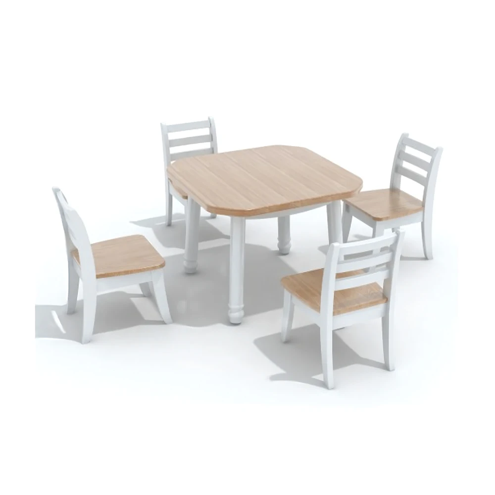 Daycare Furniture Wooden Furniture Kids Curved Back Table and Chair Set, Premium Kids School Furniture School Study Application