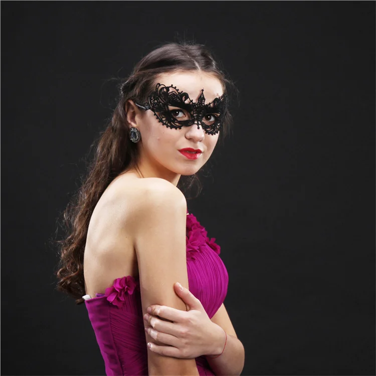 Poeticexist Mysterious Half Face Venetian Eye mask Sexy Lace Halloween Ball Costumes Mardi Gras Party Masquerade Mask For Women