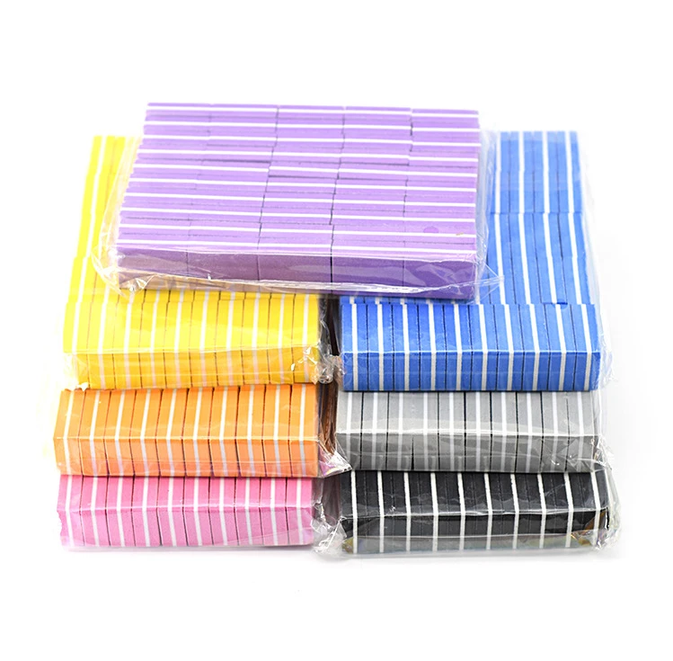 Professional Disposable Nail Manicure Pedicure Buffer Double Side 100/180 Tofu Nail Buffer