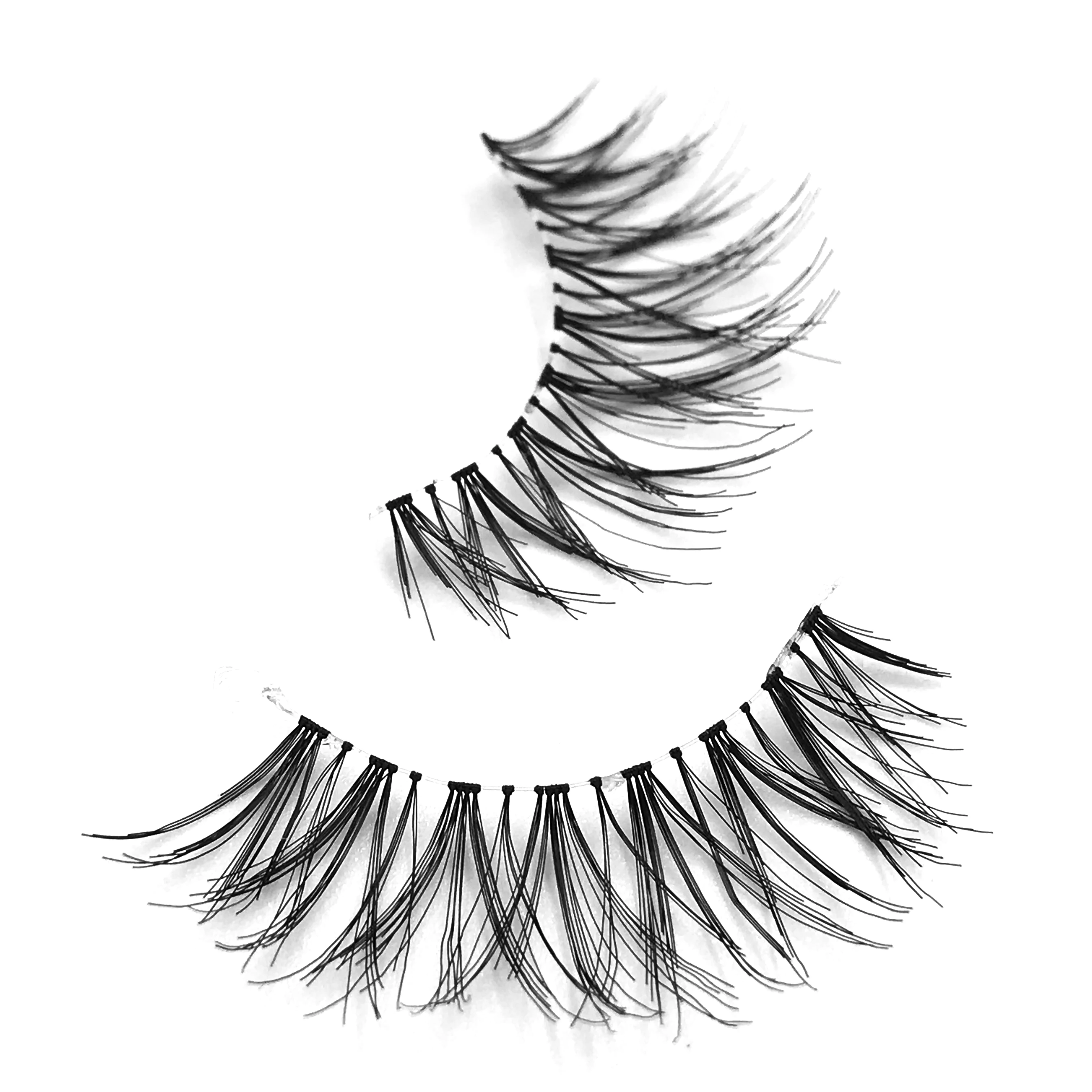Clear/ Invisible band false mink lashes wholesale individual eyelashes