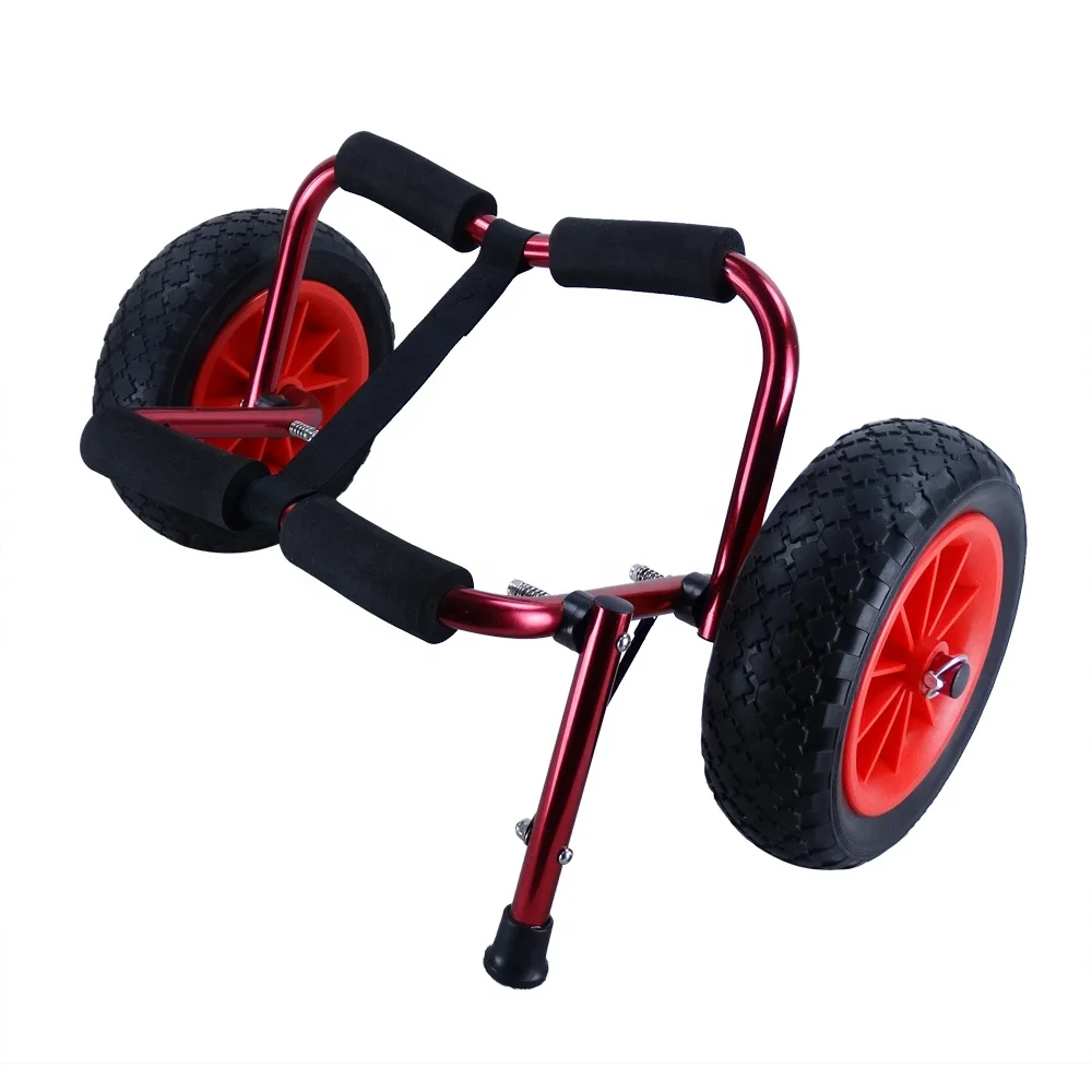 Aluminium heavy duty kayak canoe hand kayak dolly trailer kayak dolly cart with flat free wheels