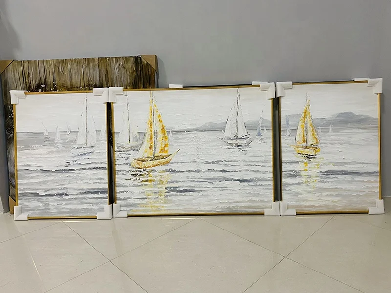 3d Colour 3 Panels Decoration Big Room Minimalist Home Decor Fabric Canvas Frame Silk Handmade Oil Painting