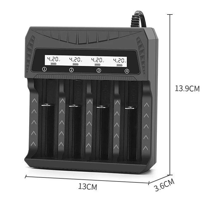 4 отсека Быстрая зарядка для 3,7 В литий-ионный TR IMR 10440 14500 16650 14650 18350 18500 16340 батареи 18650 зарядное устройство