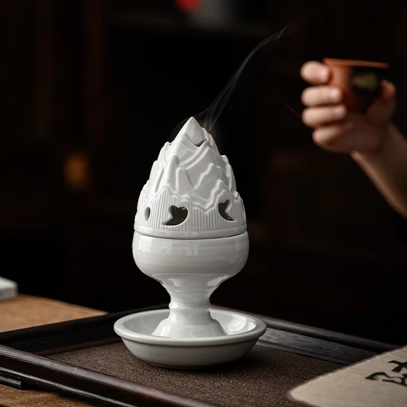 Incense burner ceramic cast holder custom bakhoor arabic incense charcoal coil ceramic censer arabic and thurible owl box
