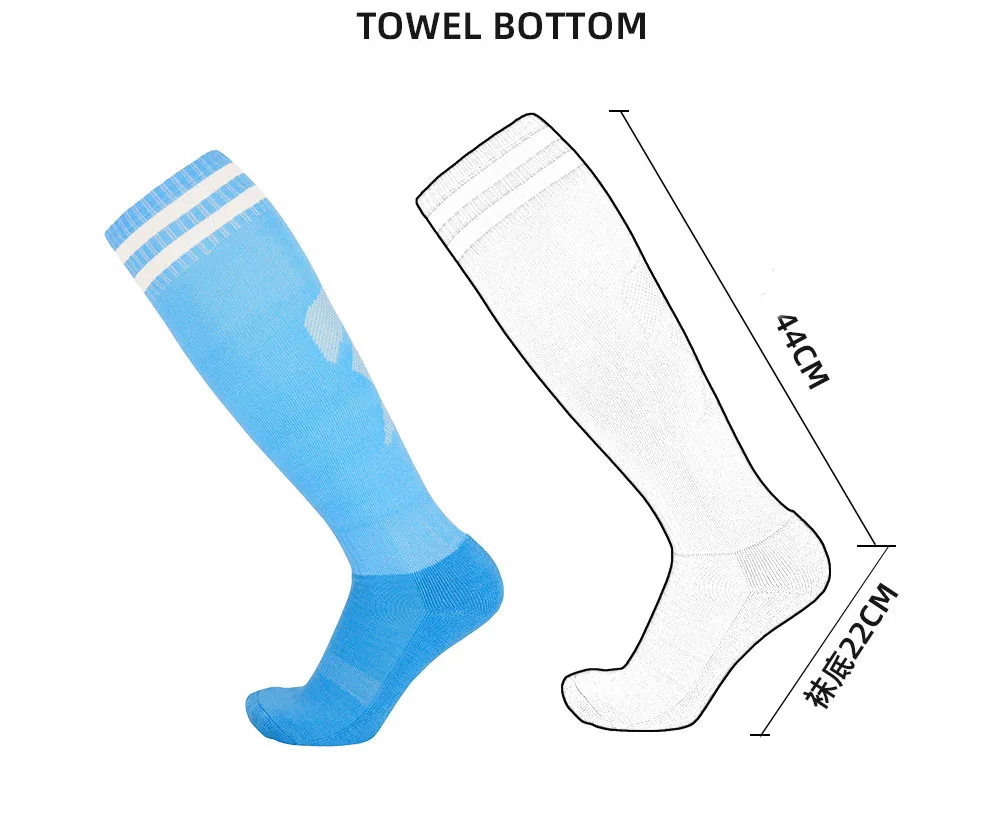 soccer athletic performance supplier custom design knee high terry embroidered men sports football sock