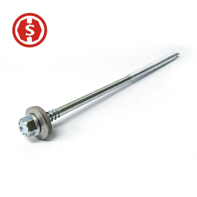 Wholesale White Galvanized Tek Screw Hex Flange head Self Drilling Double Thread Roofing Screw Factory customized