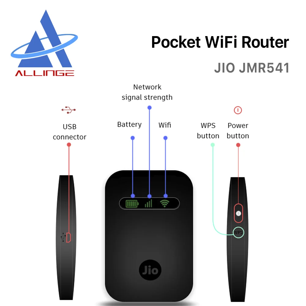  Sitong LG174 Оригинальный разблокированный 150 Мбит/с Jio 541 Wifi 4G LTE карманный беспроводной роутер Точка