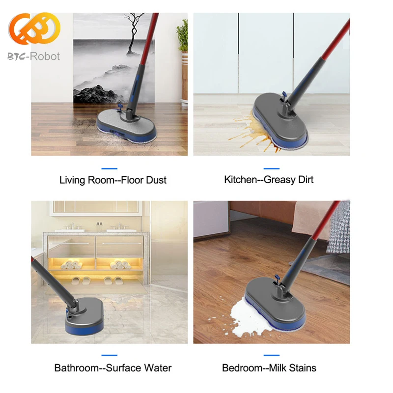 BTCBOT Electric Wireless Mop Household Intelligent Mopping With Spray Function Cleaning Mop