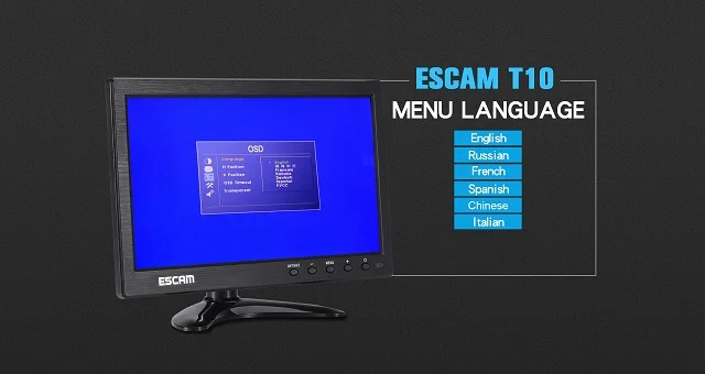 
Global Drop Ship ESCAM T10 High Brightness 10 inch LCD cctv monitor 