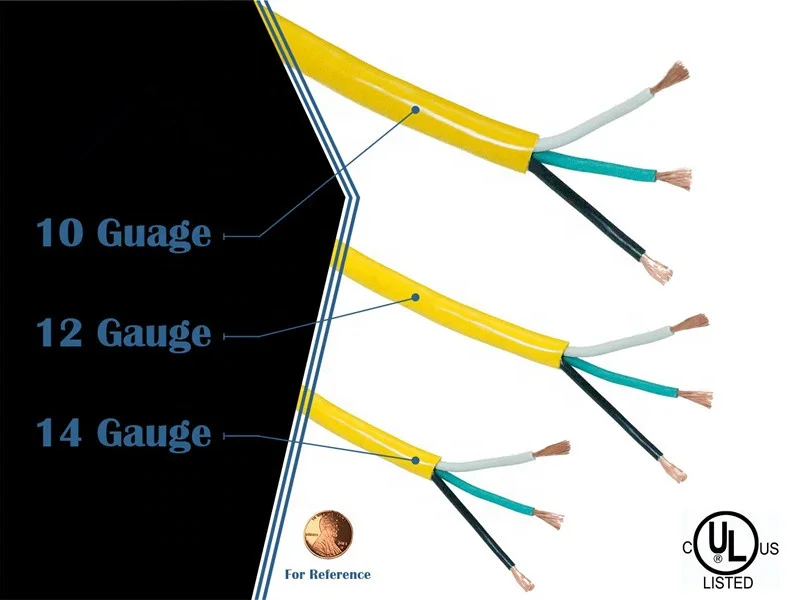 50 ft 10 gauge extension cord Heavy Duty 3 Outlet Lighted SJTW Indoor Outdoor Extension Cord