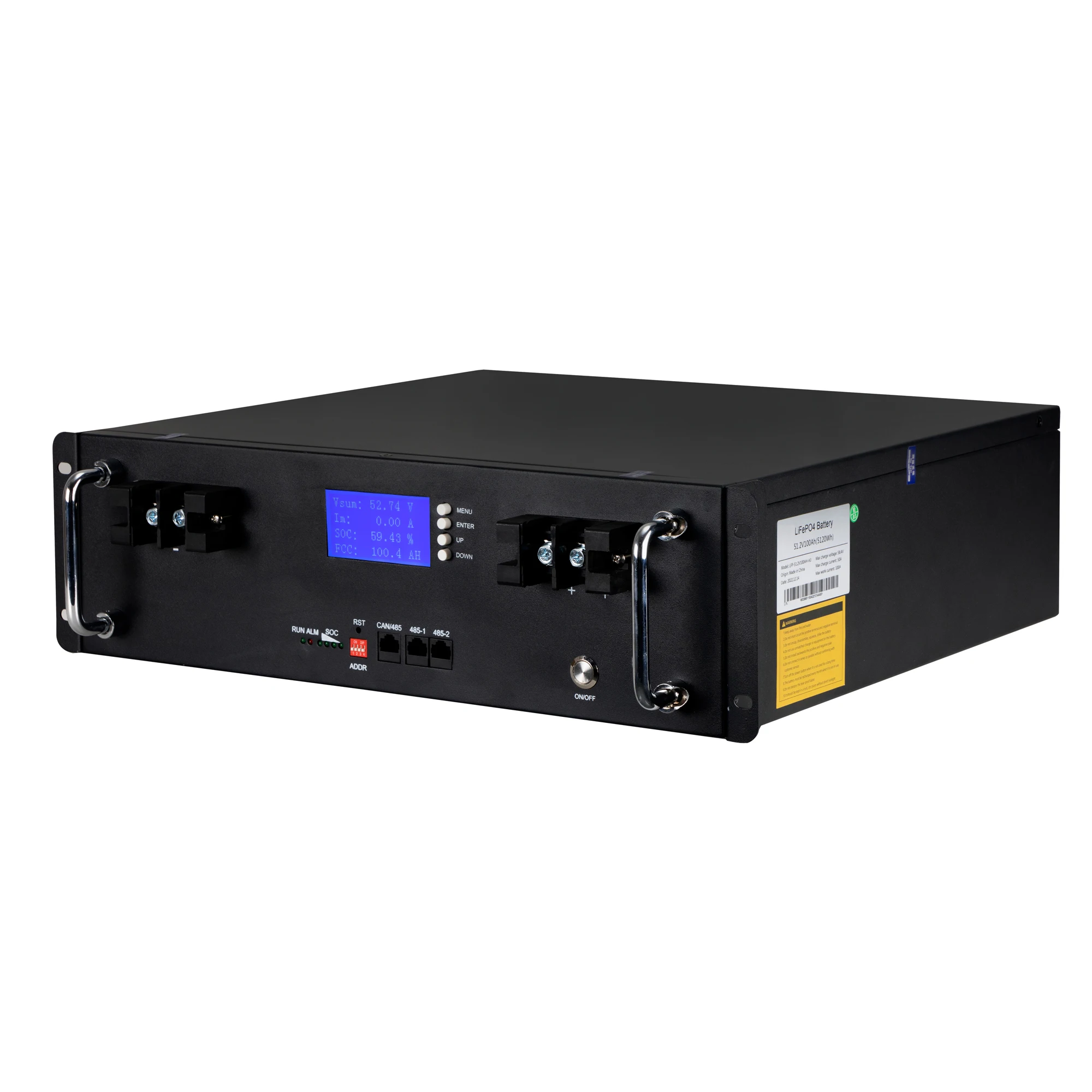 5KWh 51.2V 100Ah 48V 100Ah Server Rack LiFePO4 House Battery Solar Energy Home Storage Battery System