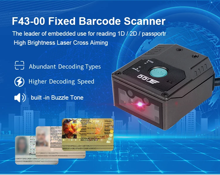 edoo 2d Barcode Scanner Module Rs485 Usb Rs232 Fixed Mount Scanner For Access Control Bar Code Reader