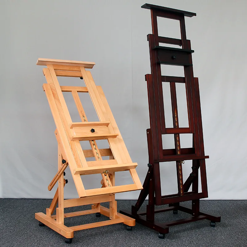 Professional Floor Easel Art Students Special Adjustable Large Oil Painting Beech Easel For Wholesale