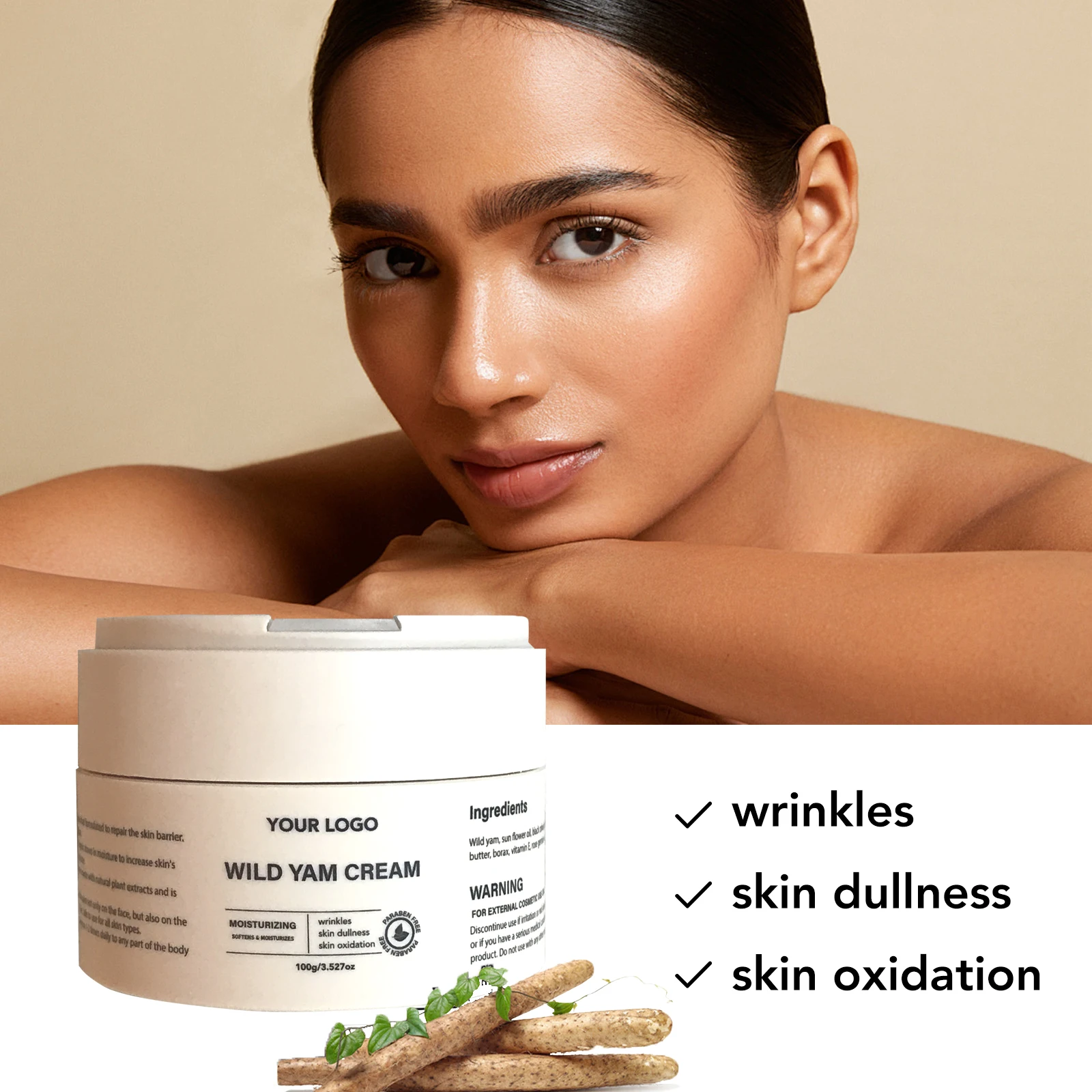 Wholesale Private Label nourishing face cream Skin Moisturizer best face cream for fair skin Wild Yam face cream