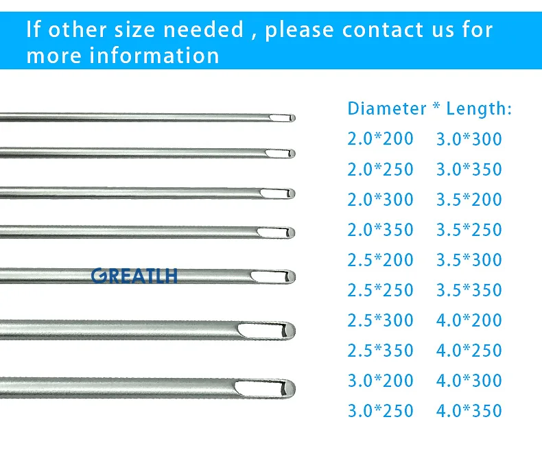 Autoclavable fat transfer needle Double Hole liposuction Cannula for abdomen liposuction tools