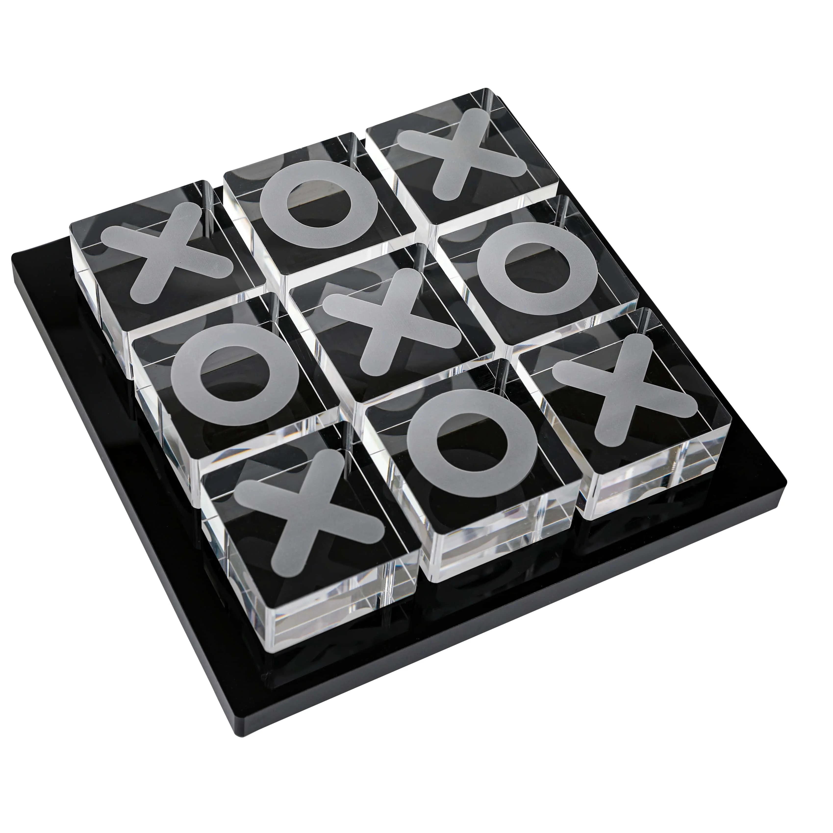 Hot Selling Acrylic Cubed Tic Tac Toe XOXO game Lucite Tic Tac Toe Set Decor Game