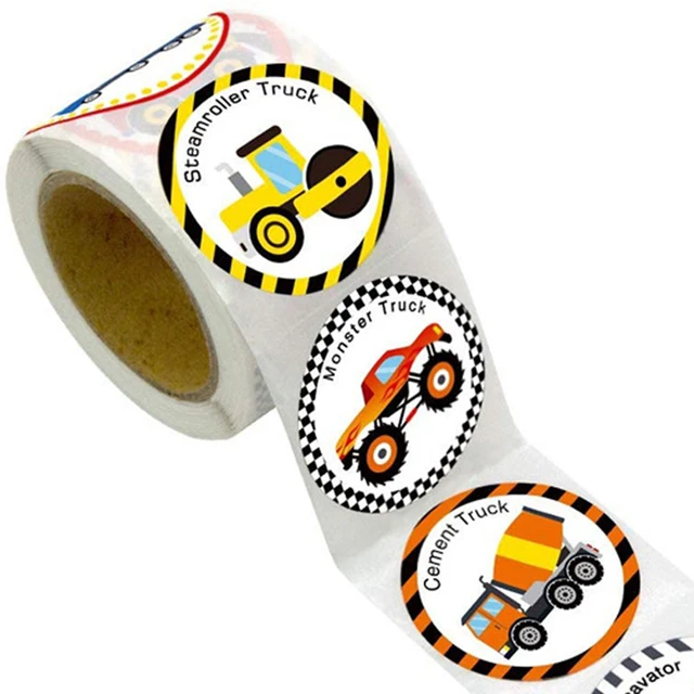 Truck Stickers for Kids Scrapbooking Reward Sticker Construction Car Birthday Party Gift Toy Decor for Children