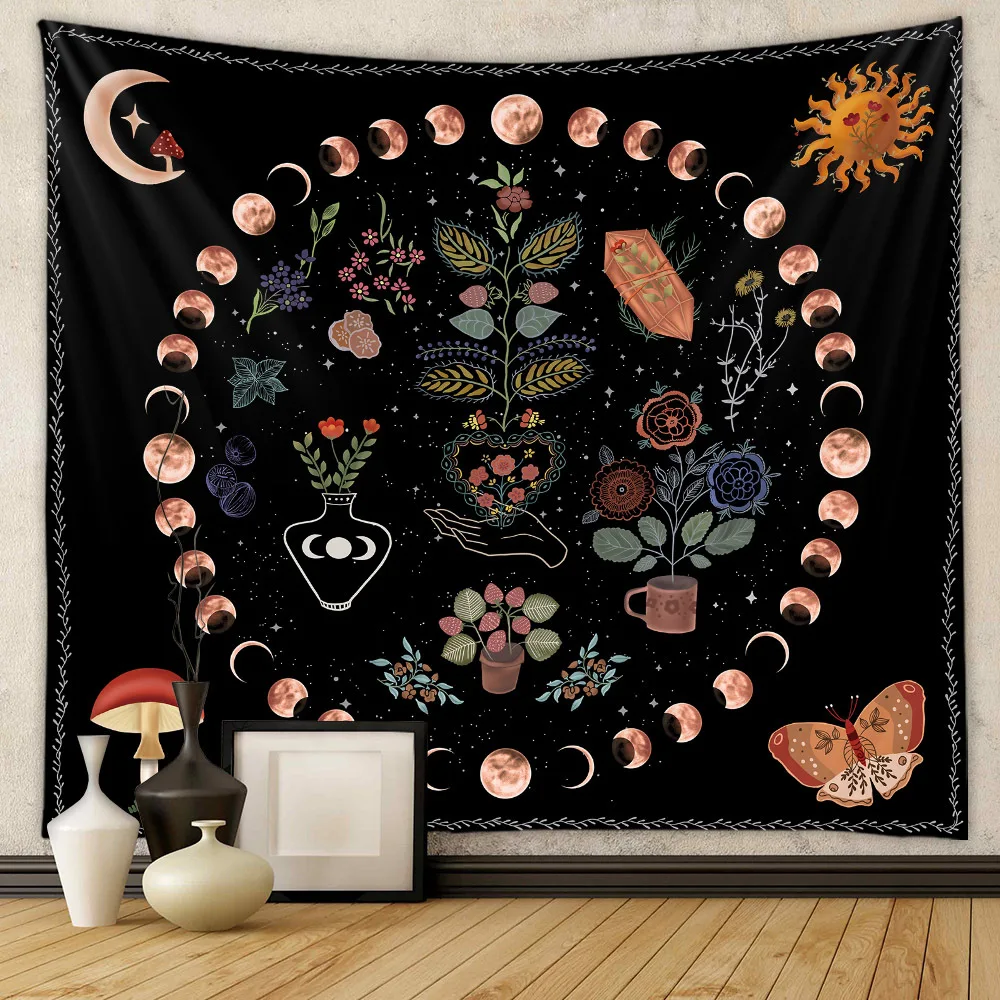 Wholesale Custom Indian Bohemian Mandala Boho Hippie Polyester Digital Printed Wall Hanging Tapestry for Bedroom Decor