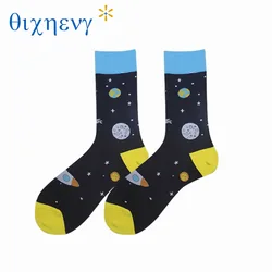 2022 Men Fashion Street Style Hip-hop Socks Male Trendy Plus Size Starry Sky Cartoon Socks