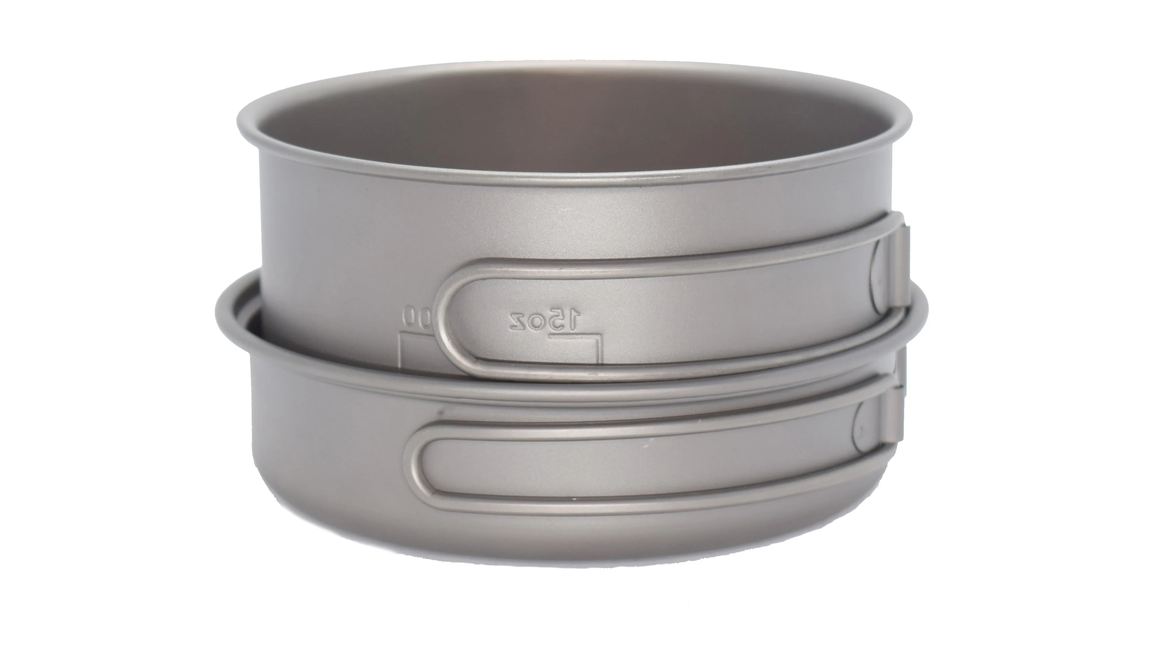 800ml Titanium camping cookware 1 pot&1 pan for hiking or picnic 800ml camping outdoor titanium container