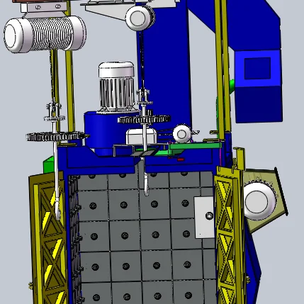 The manufacturer processes customized hook type shot blasting machine, aluminum  platinum plate product, shot blasting machine