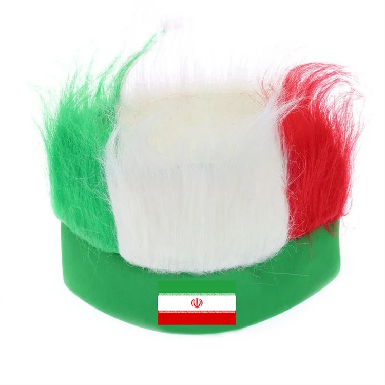 2022 Qutar Top 32 national team flag customization worlds cup football fans wig hat wigs caps