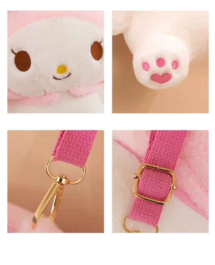 30CM Cartoon Kawaii Plush Backpack Toy Melody Fashion Backpack Cute Anime Stuffed Animals Backpack For Kid Toys Wholesale