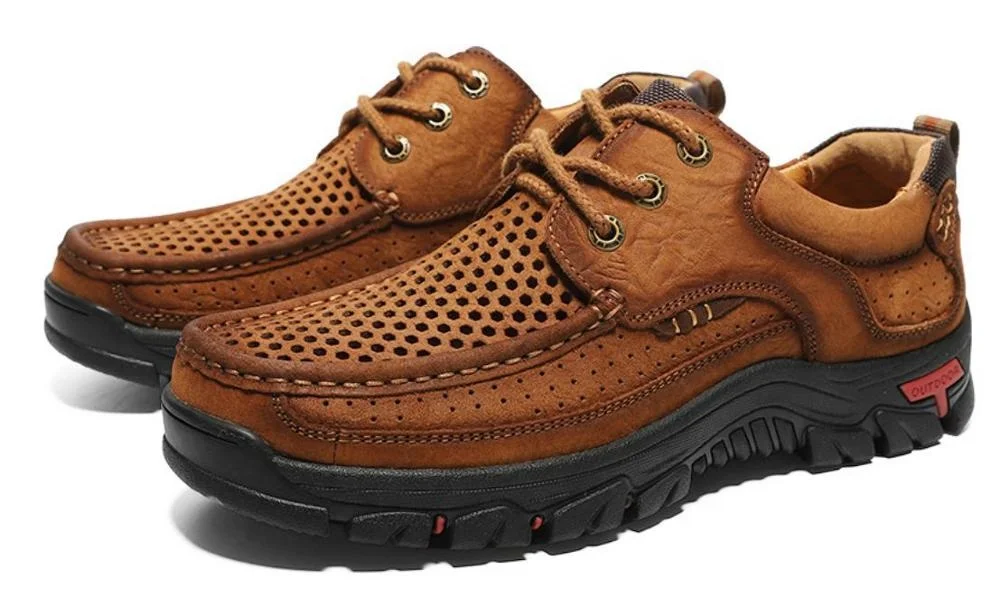 
2019 fashion sneakers men lace-up retro flat casual hiking shoes breathable genuine cow leather slip on men sport shoes 