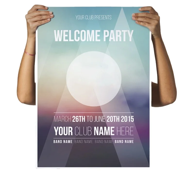 Chinese Cheap Custom Logo 3d Size Advertising Color Big Art Flyers Posters Design Printing