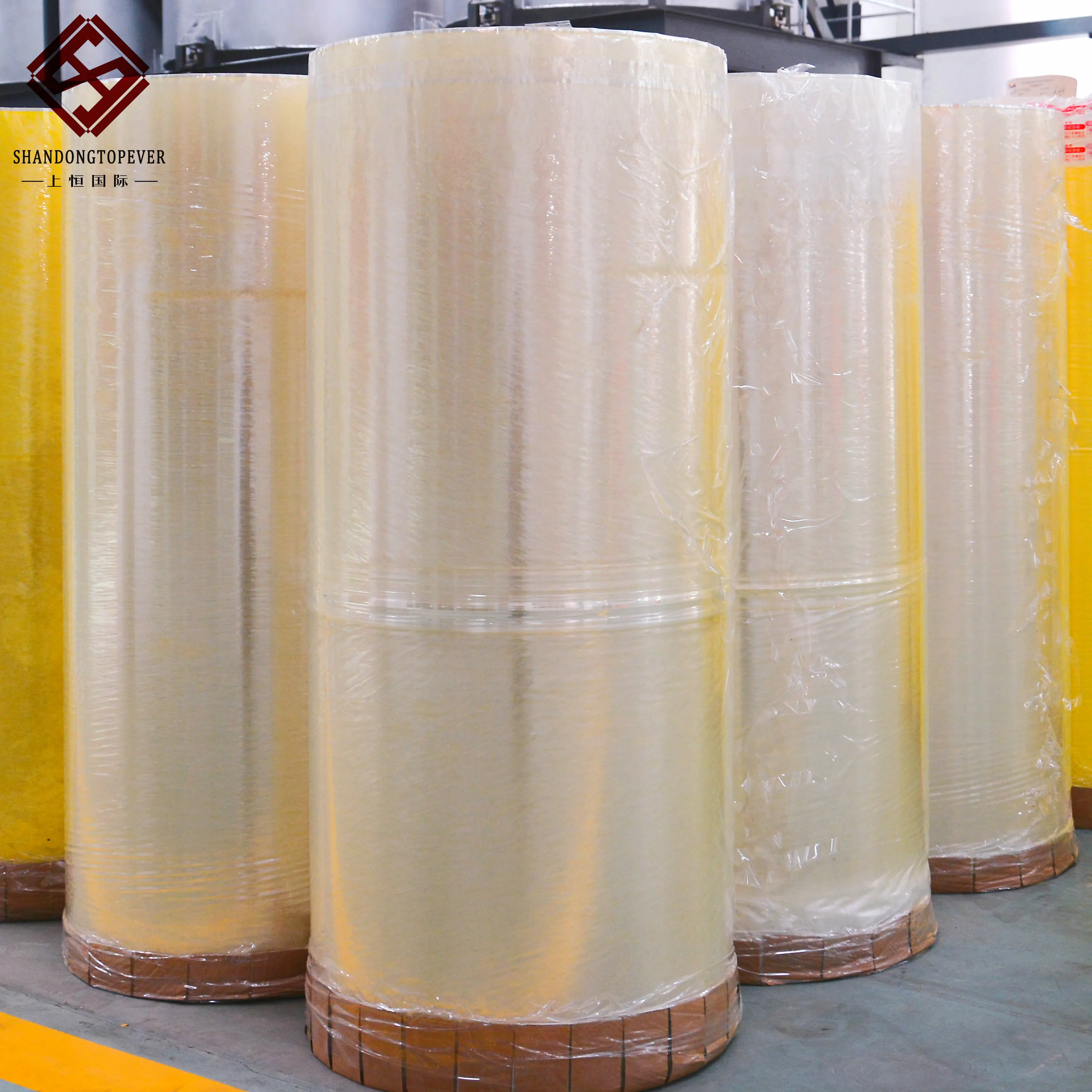 Our Factory BOPP Packing Tape in Jumbo Rolls 37mic for our Egyptian Old Customers