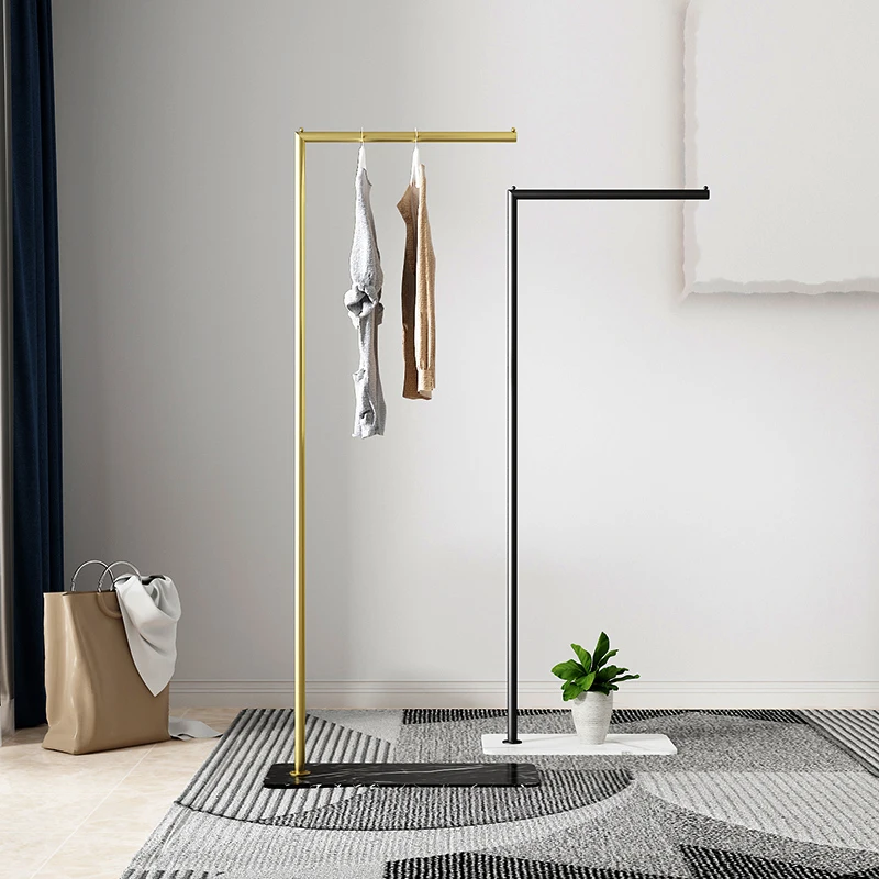 
Golden metal clothes rack floor bedroom decoration storage clothes coat rack 