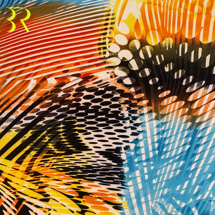 
75D DTY 140Gsm Knitting Polyester Microfiber Printed Lycra Fabric Malaysia For Casual Dress 