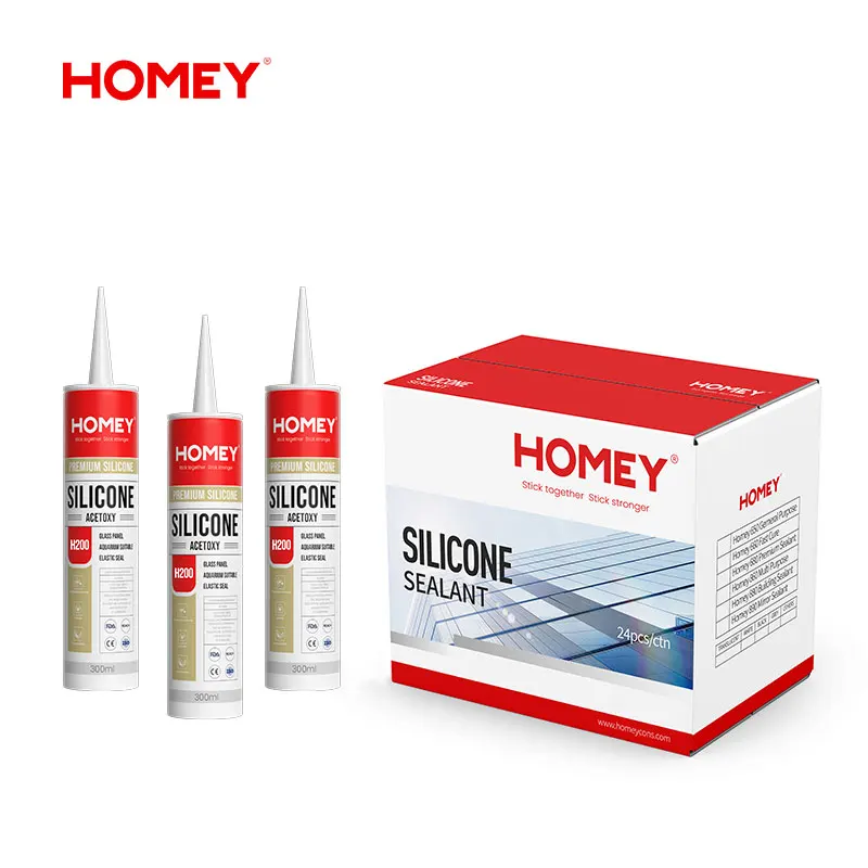 Homey 300ml waterproof black clear acetic gp silicone sealant