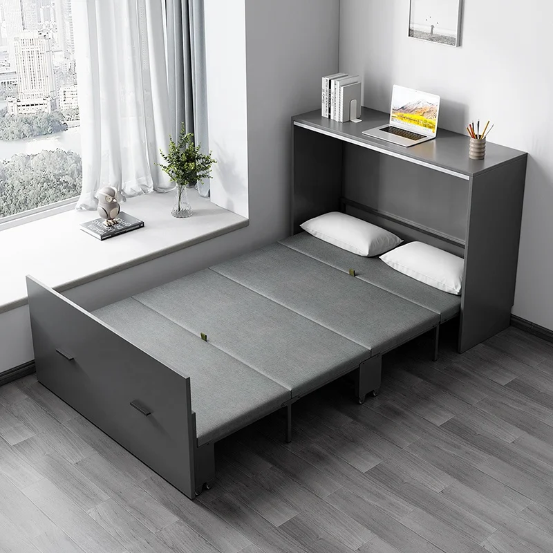 Cheap Bedroom Furniture Storage Cabinet Combination Modern Wood Folding Hidden Wall Beds