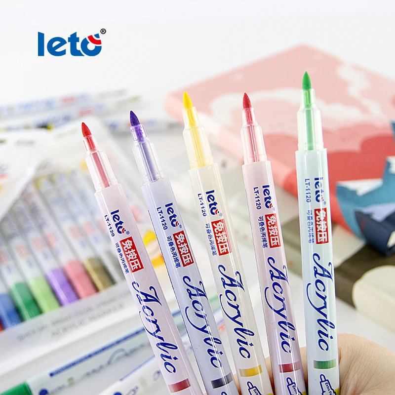 High Quality 6 Color Nylon Nib Paint Marker Set Custom Logo Water Based Ink Color Acrylic Pens for Glass Porcelain