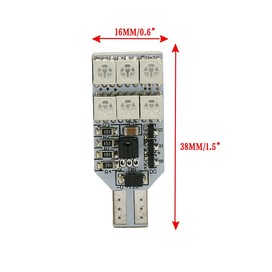 12V RGB W5W T10 5050 12SMD Led Lamp Bulbs Auto Dome Reading lights Indicator Door Light Dashboard Lights with Remote Controller